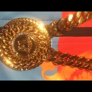 Versace men’s cuban-link necklace.